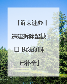 诉来速办丨违建拆除留缺口 执法闭环已补全
